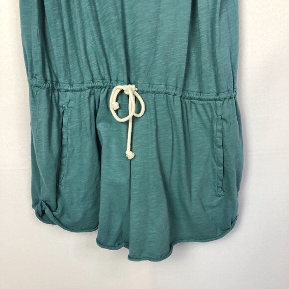 Zara TRF Blue Scoop Neck Sleeveless Pocket Front Cotton Romper S - Picture 4 of 6